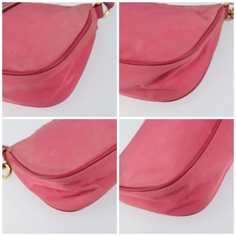 PRADA Shoulder Bag Nylon Leather Pink Gold Auth 155082 - Picture 16 of 16